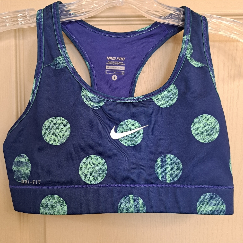 Nike Pro Blue and Mint Sports Bra Size Small
